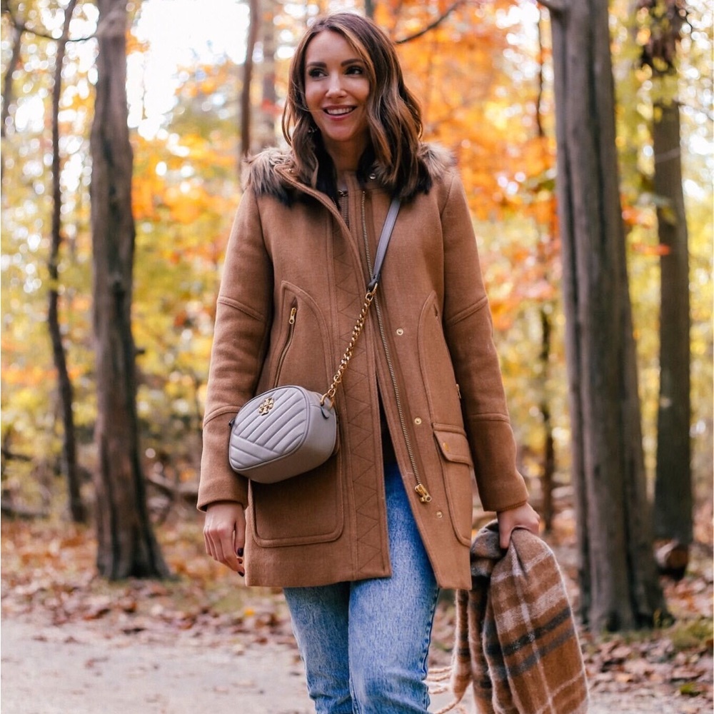 J.Crew New chateau parka in Italian stadium-cloth wool, Hthr Acorn size 22